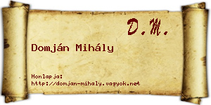 Domján Mihály névjegykártya